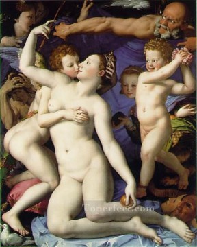  Cupid Canvas - Venus cupid time Florence Agnolo Bronzino